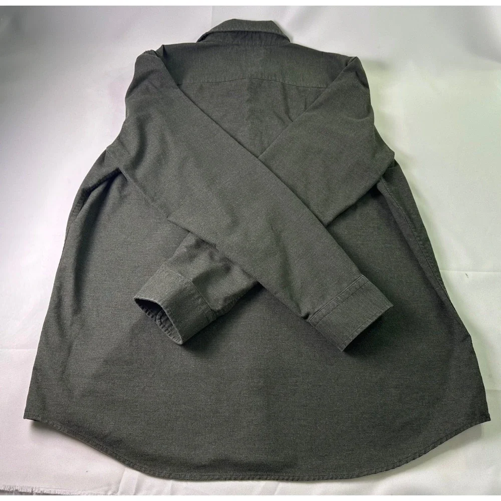 Banana Republic Mens XL Gray Button Down Shirt Soft Minimalist‎ Dark Academia